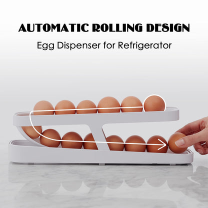 2 Tire Rolling Egg Holder for Fridge