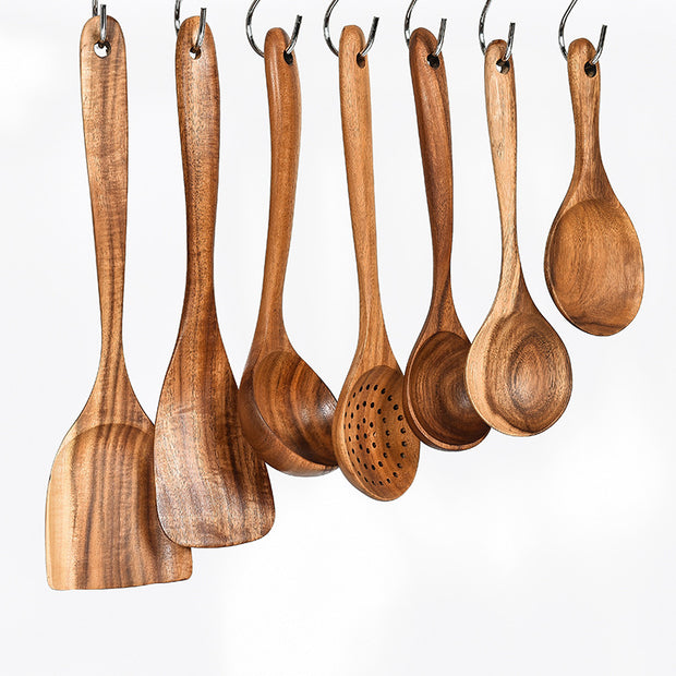 Teak Natural Wooden Kitchen Utensil Set