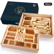 Stainless Steel Silver & Gold Cutlery Set