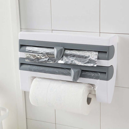 4-In-1 Wall Mounted Kitchen Paper Towel & Roll Holder