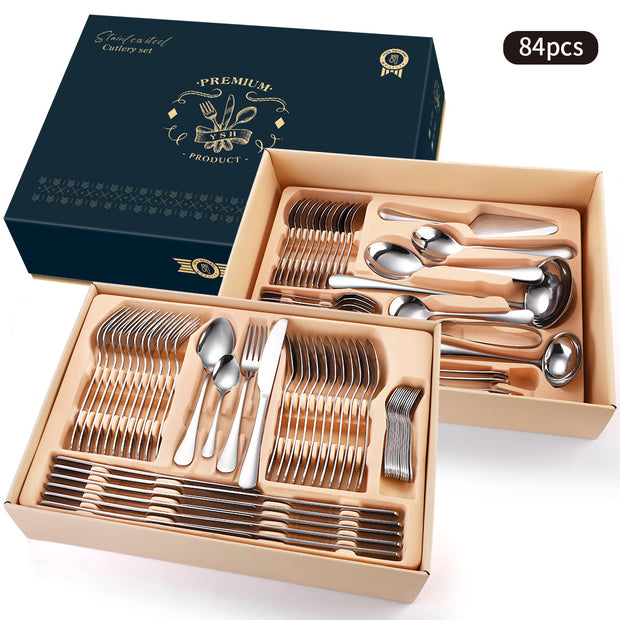 Stainless Steel Silver & Gold Cutlery Set