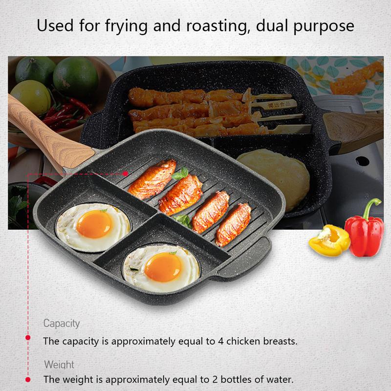 Lazy Man Multi Section Non Stick Frying  Pan