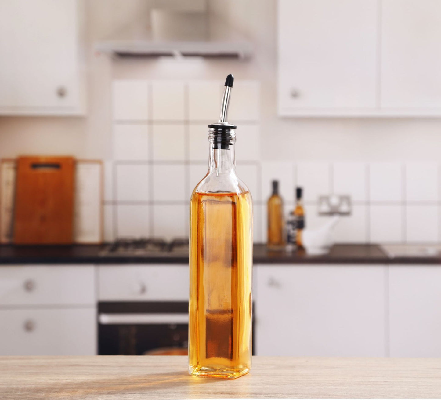 Crystalline Glass Oil and Vinegar Bottles