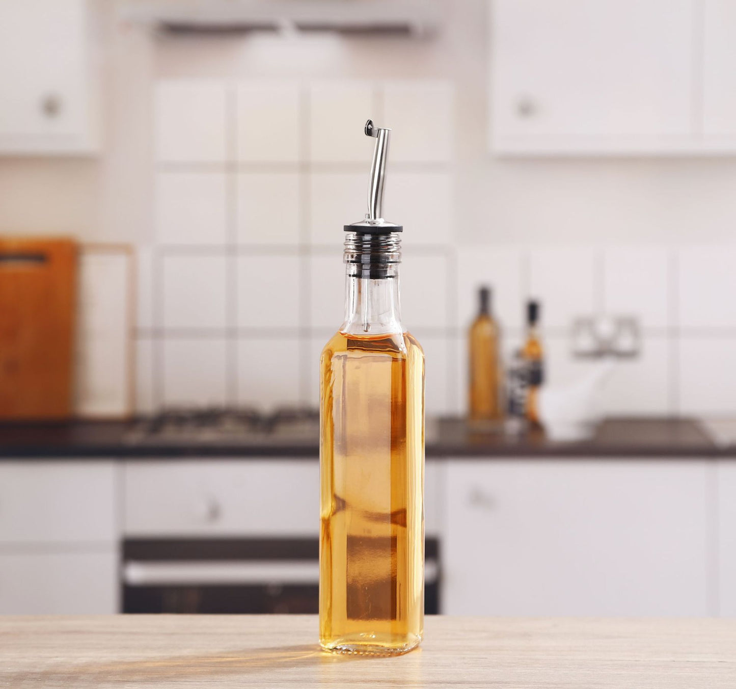 Crystalline Glass Oil and Vinegar Bottles