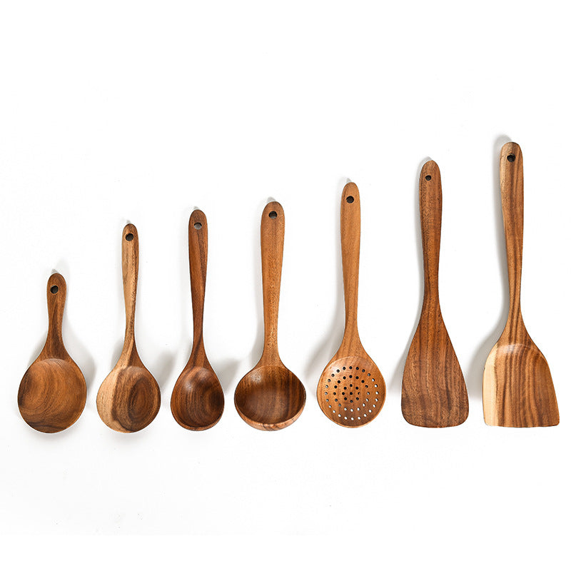 Teak Natural Wooden Kitchen Utensil Set