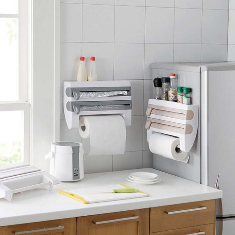 4-In-1 Wall Mounted Kitchen Paper Towel & Roll Holder