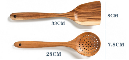 Teak Natural Wooden Kitchen Utensil Set