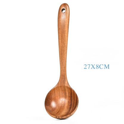 Teak Natural Wooden Kitchen Utensil Set