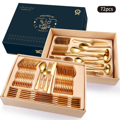 Stainless Steel Silver & Gold Cutlery Set