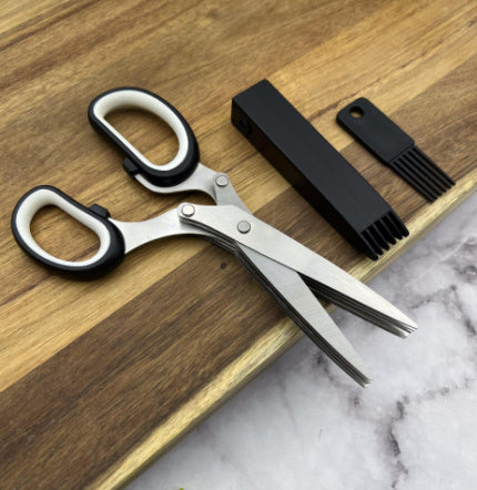 Multi Blade Stainless Steel Kitchen Herb Scissors