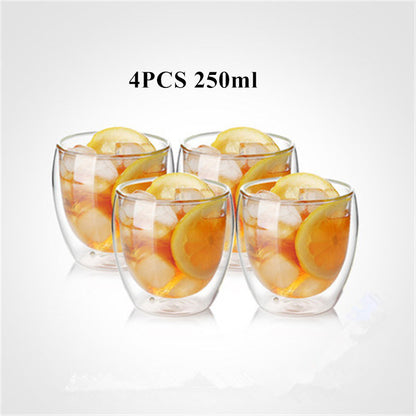 Heat Resistant Double Wall Glass Coffee & Tea Cup