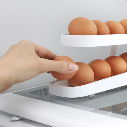 2 Tire Rolling Egg Holder for Fridge