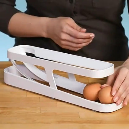 2 Tire Rolling Egg Holder for Fridge