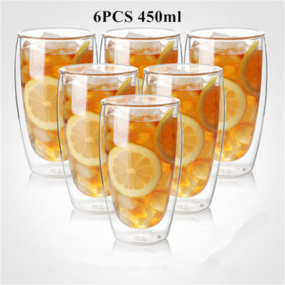 Heat Resistant Double Wall Glass Coffee & Tea Cup