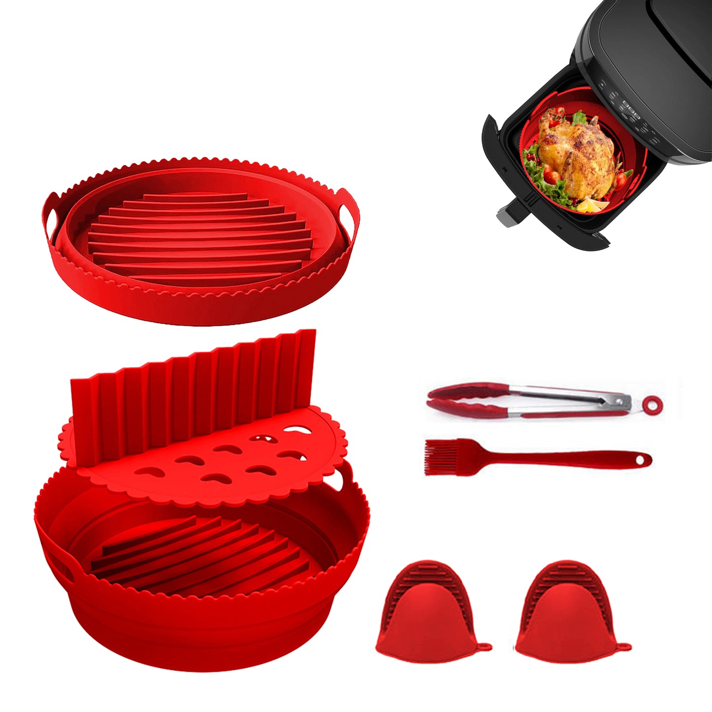 5 in 1 Silicone Air Fryer Liner Set