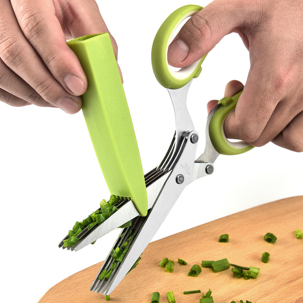 Multi Blade Stainless Steel Kitchen Herb Scissors