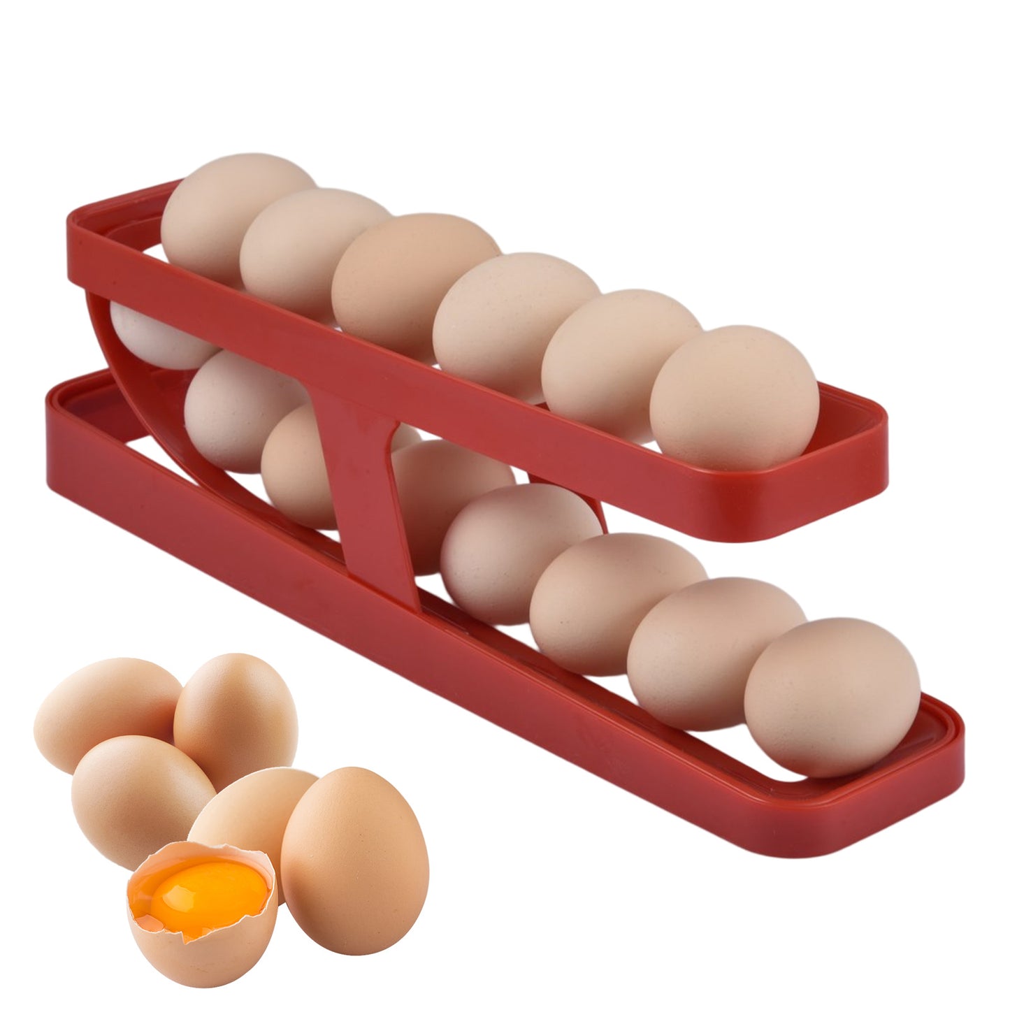 2 Tire Rolling Egg Holder for Fridge