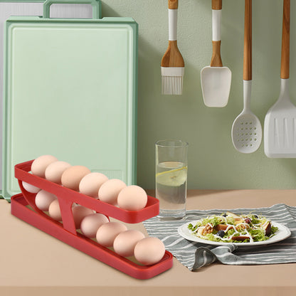 2 Tire Rolling Egg Holder for Fridge